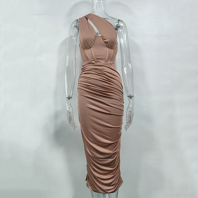 Sexy One Shoulder Backless Sheath Dresses