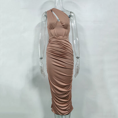 Sexy One Shoulder Backless Sheath Dresses