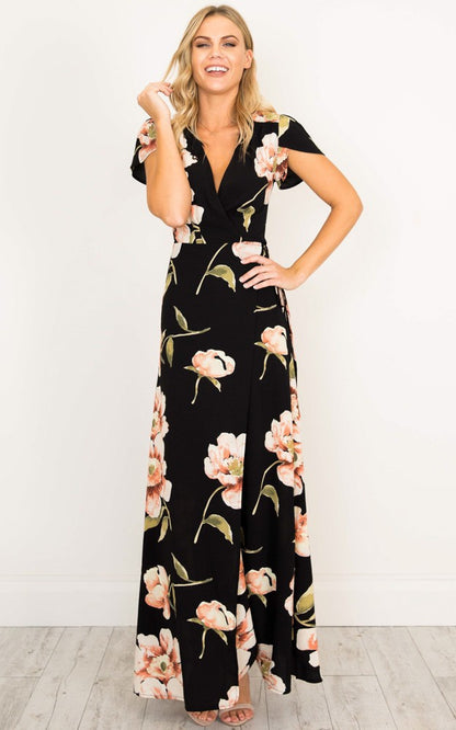 Casual Summer Floral Print Long Dresses
