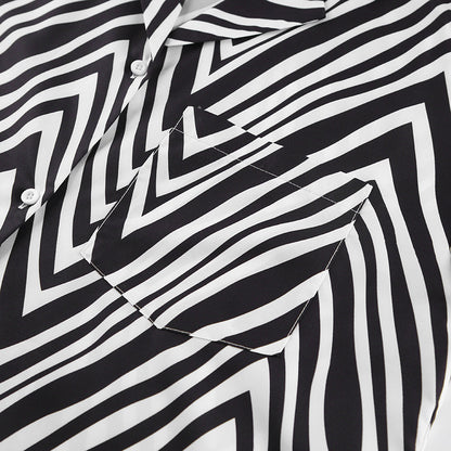 Fashion Black & White Stripes Two Pieces Suits for Women