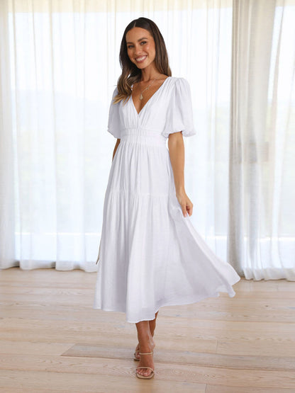 Summer V Neck Holiday Dresses for Women