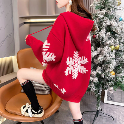 Merry Christmas Winter Knitted Hoodies Sweaters