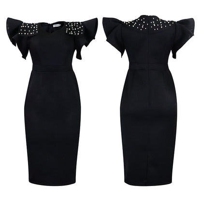Summer Ruffled Sleeves Women Sheath Dresses