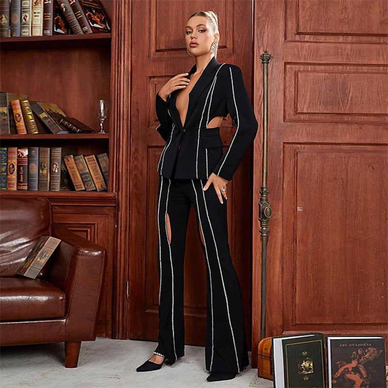 Luxury Designed Hollow Out Two Pieces Women Outfits Set