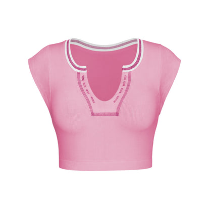 Sexy Designed Midriff Baring Knitted T Shirts