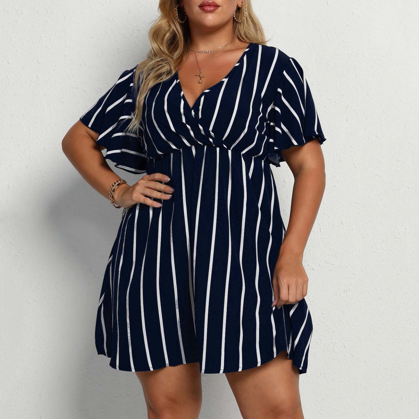 Casual Plus Sizes Boho Short Dresses