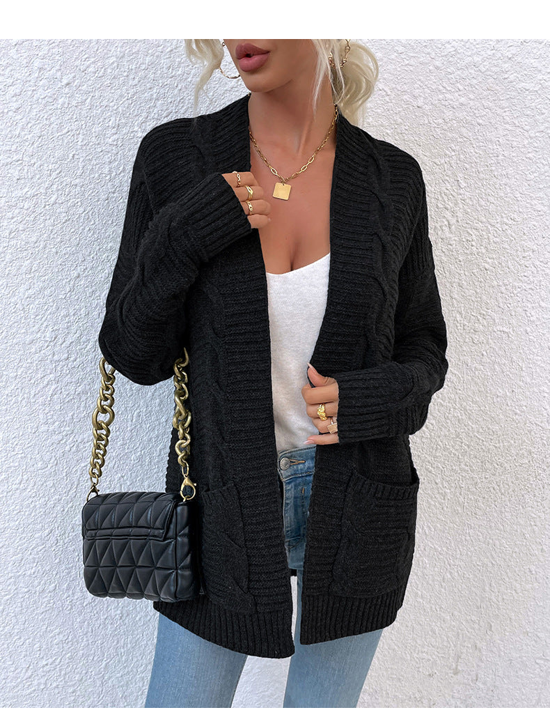Fashion Twist Knitted Cardigan Coats