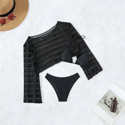 Casual 3pcs Black Bikini Swimsuits
