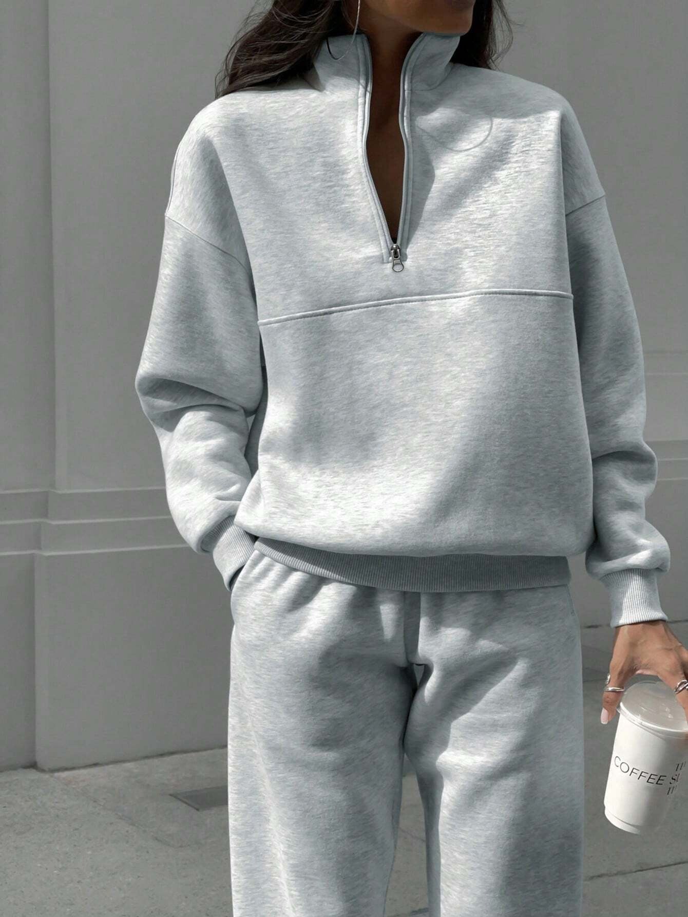 Fashion Zipper Women Two Pieces Sports Suits