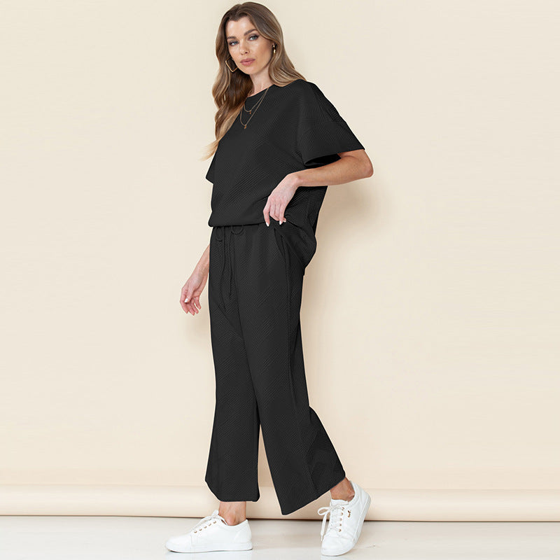 Casual Summer Drawstring Two Pieces Women Suits