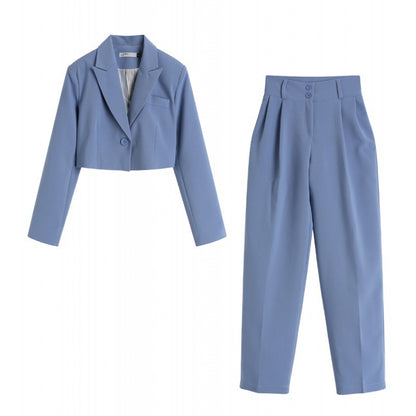 Fashion Short Blazers & High Waist Pants Suits