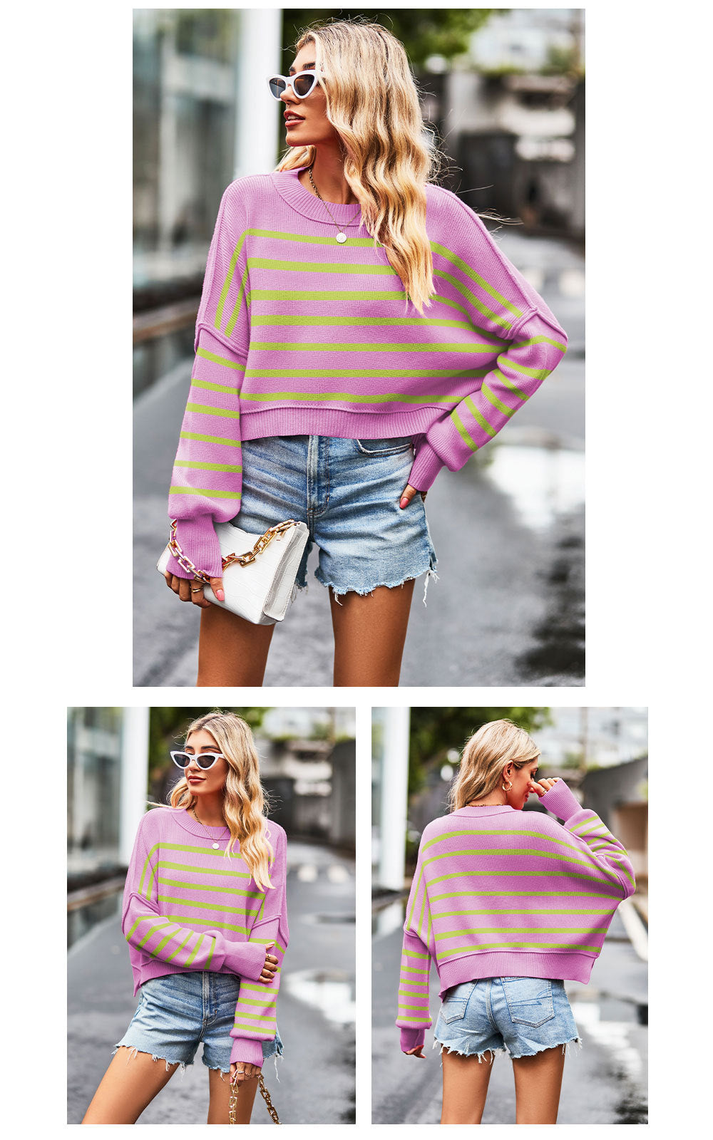 Fashion Round Neck Knitted Pullover Sweaters