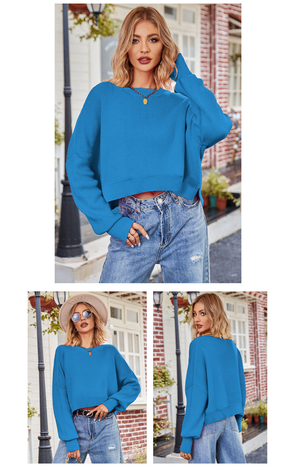 Fashion Round Neck Knitted Pullover Sweaters