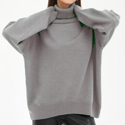 Fashion Turtleneck Knitted Loose Sweaters for Women