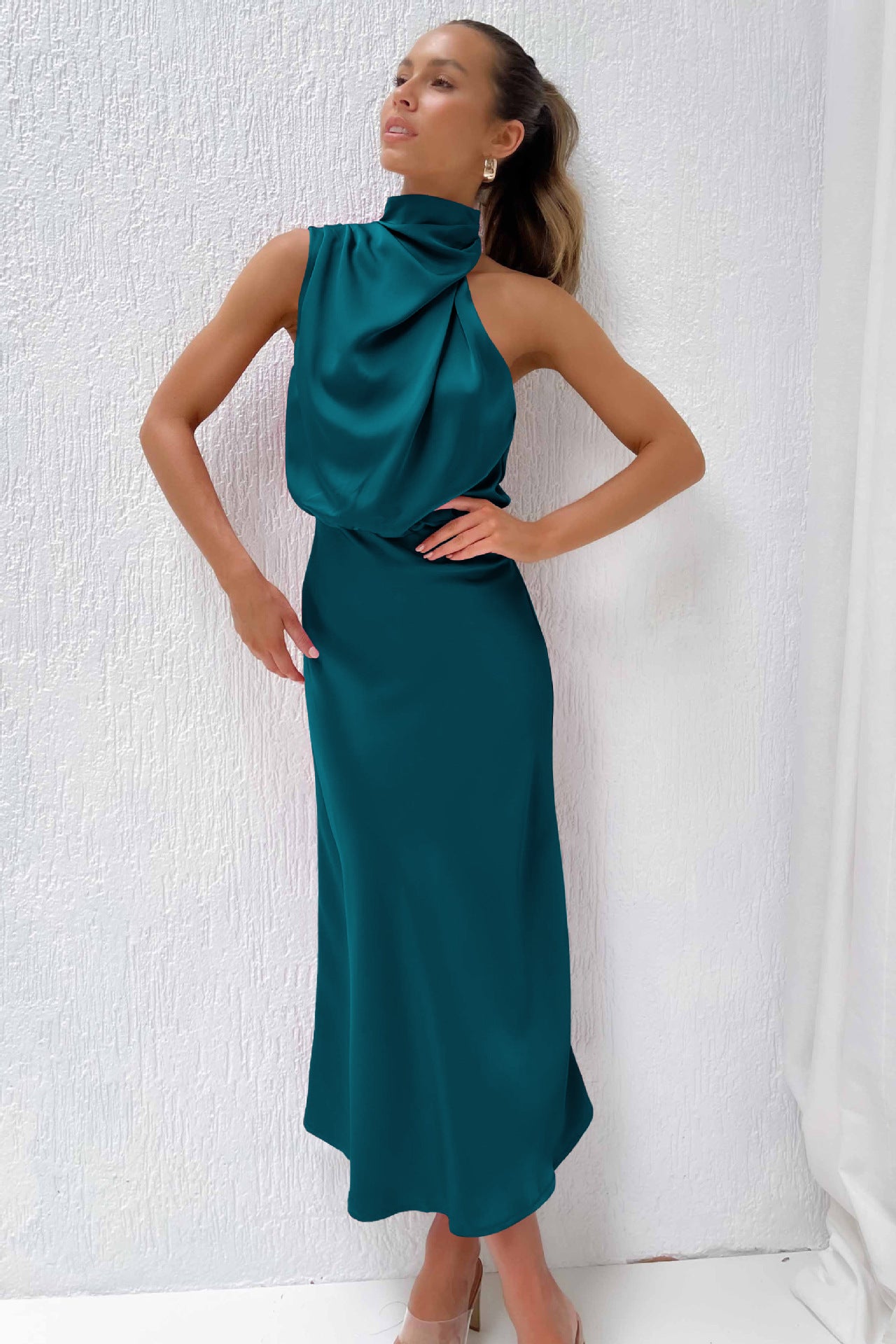 Fashion Stain Sleeveless Evening Dresses