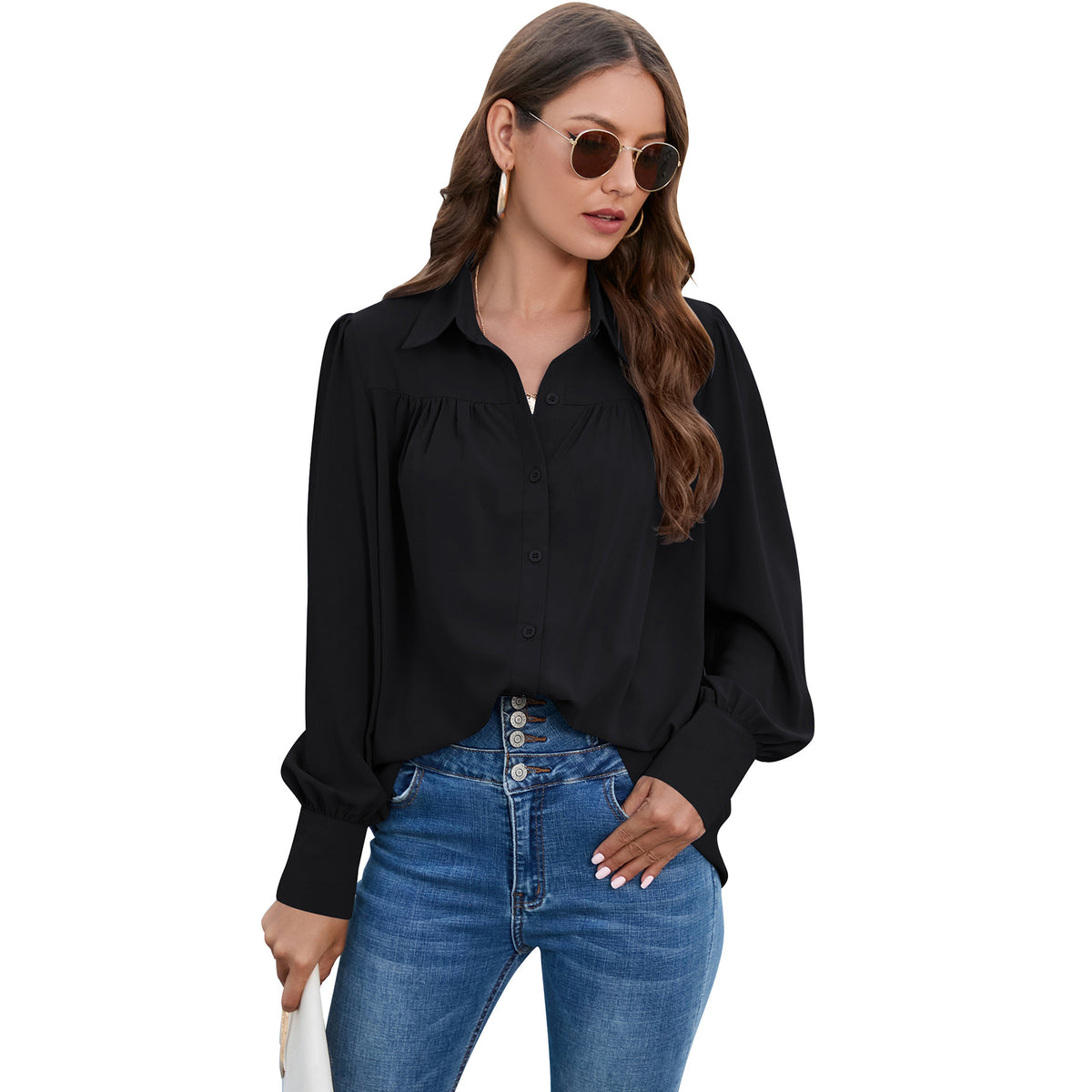 Casual Chiffon Long Sleeves Blouses for Women