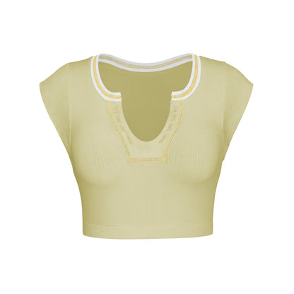 Sexy Designed Midriff Baring Knitted T Shirts