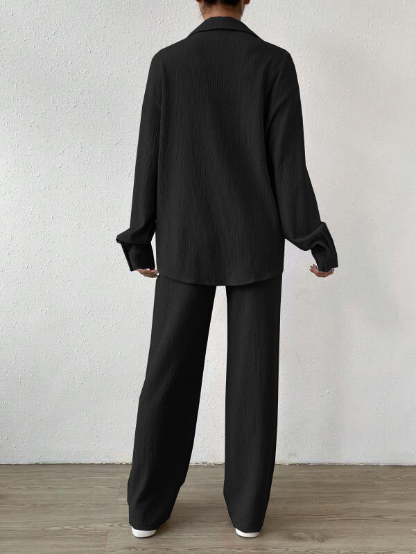 Casual Summer Turnover Collar Two Pieces Suits