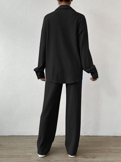 Casual Summer Turnover Collar Two Pieces Suits