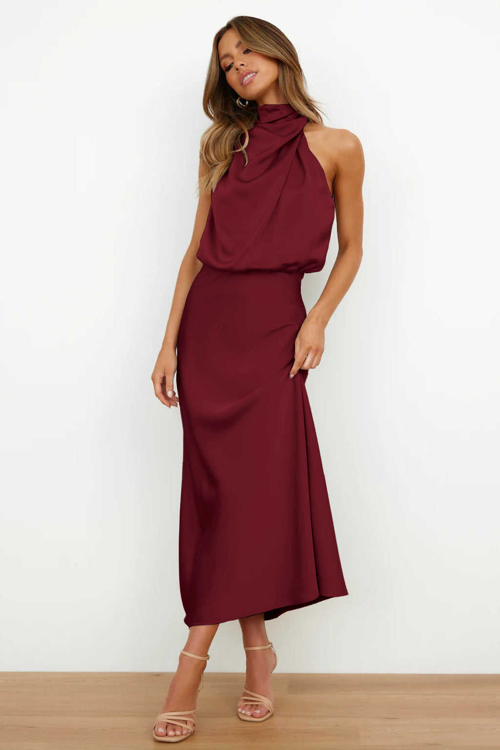 Fashion Stain Sleeveless Evening Dresses