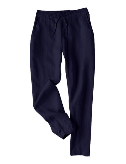 Casual Linen Drawstring Women Pants