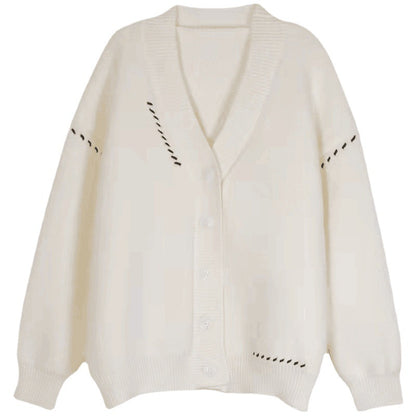 Casual V Neck Chich Knitted Cardigan Sweaters