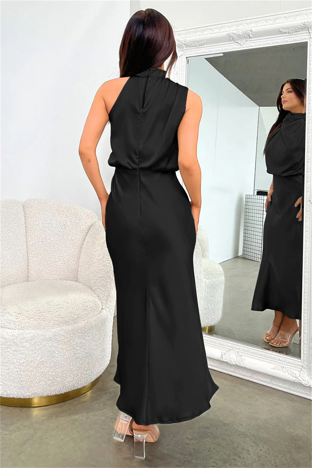Fashion Stain Sleeveless Evening Dresses