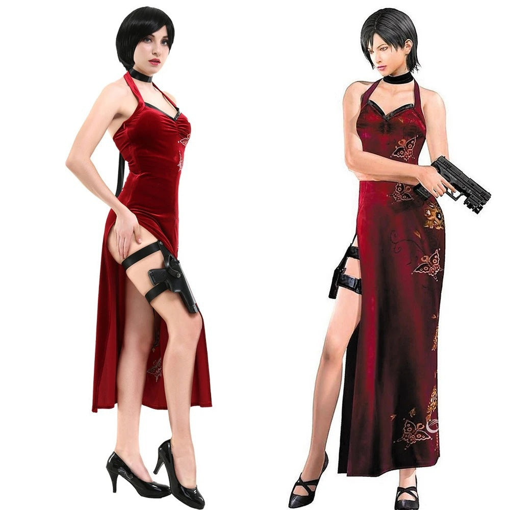 Resident Evil 4 Ada Wong Cheongsam Cosplay Costume 0501