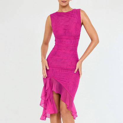 Sexy One Shoulder Summer Sleeves Sheath Dresses