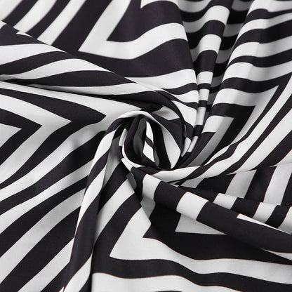 Fashion Black & White Stripes Two Pieces Suits for Women