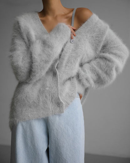 Casual V Neck Long Sleeves Knitted Sweaters