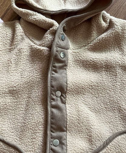 Fashion Women Lamb Wool Thickened Hooded Coats
