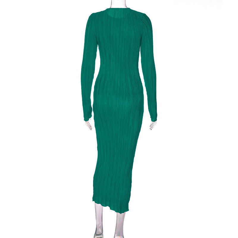 Fashion Round Neck Long Sleeves Dresses