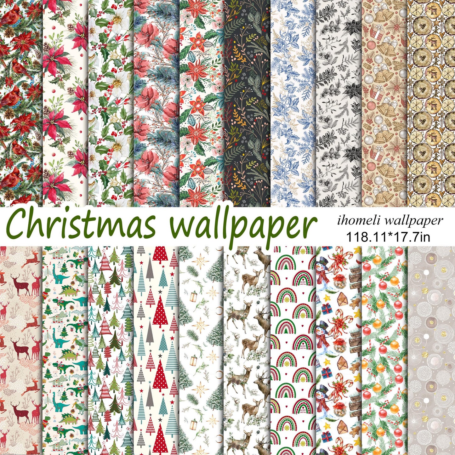 Environmental Friendly Self-adhesive Christmas Wallpaper