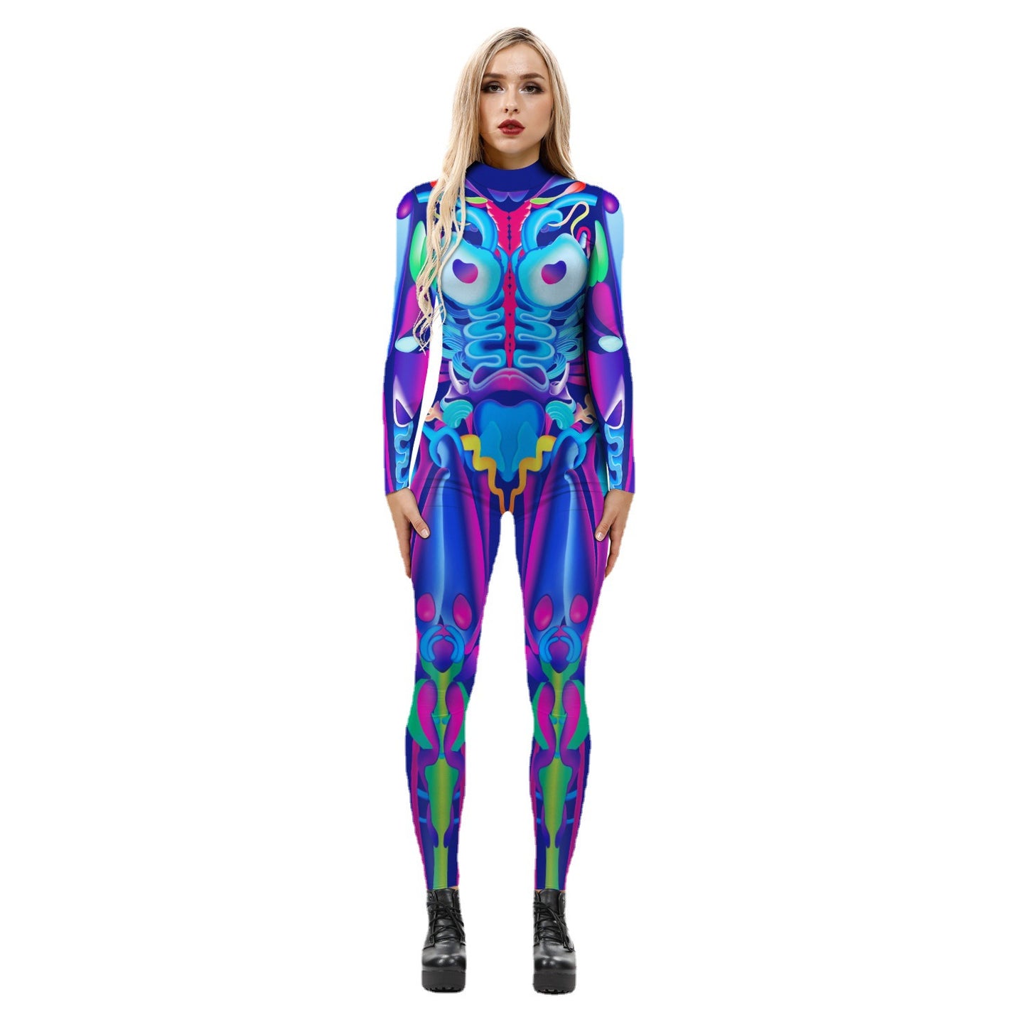 Halloween Skeleton Long Sleeves Jumpsuits Cosplay Costumes