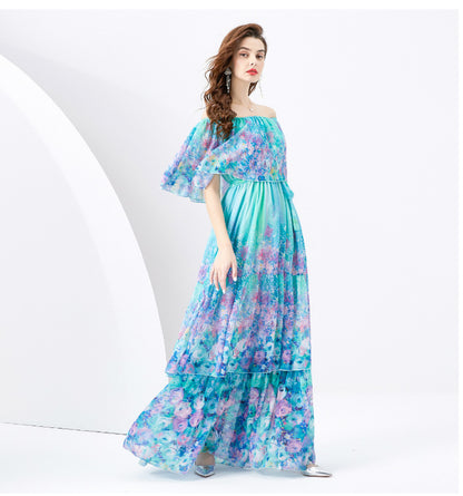 Designed Off The Shoulder Summer Holiday Long Dresses