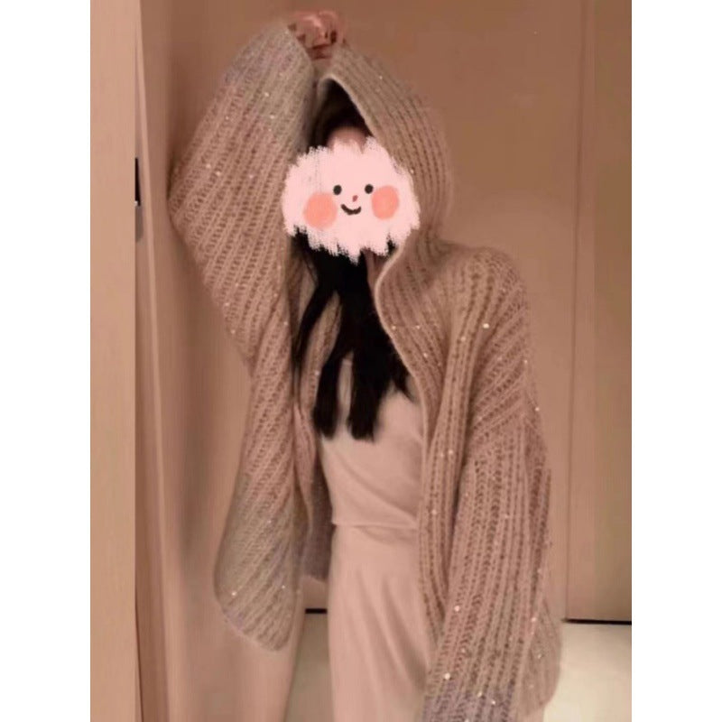 Fashion Sequined V Neck Sweaters for Women