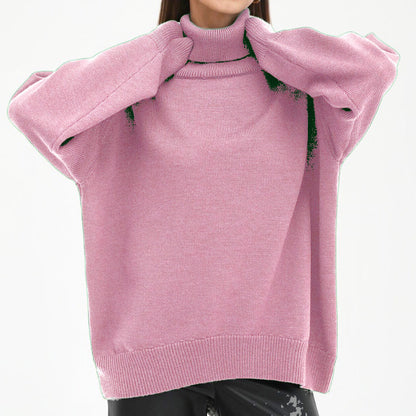 Fashion Turtleneck Knitted Loose Sweaters for Women