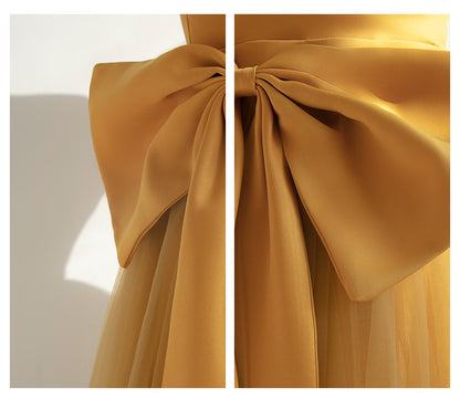 Elegant Long Prom Dresses with Bow