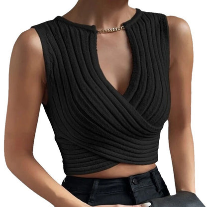 Sexy Chain Crossed Knitted Tank Tops