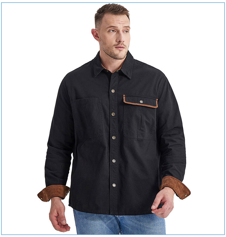Casual Cotton Plus Sizes Long Sleeves Shirts for Men