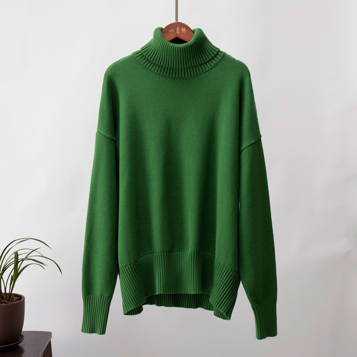 Fashion High Neck Knitted Pullover Sweaters for Women