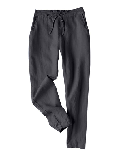 Casual Linen Drawstring Women Pants