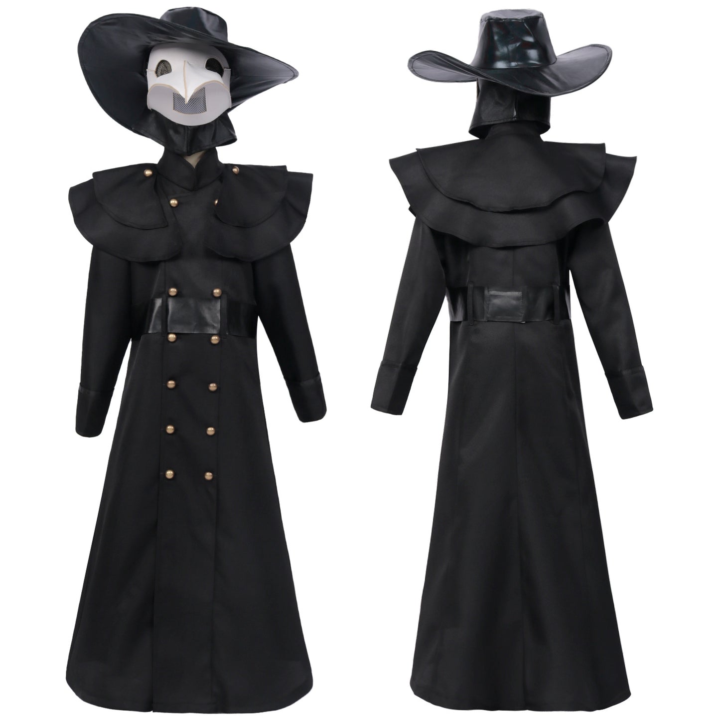 Halloween Medieval Punk Style Plague Doctor Costume Beak Crow Mask Costume 9201