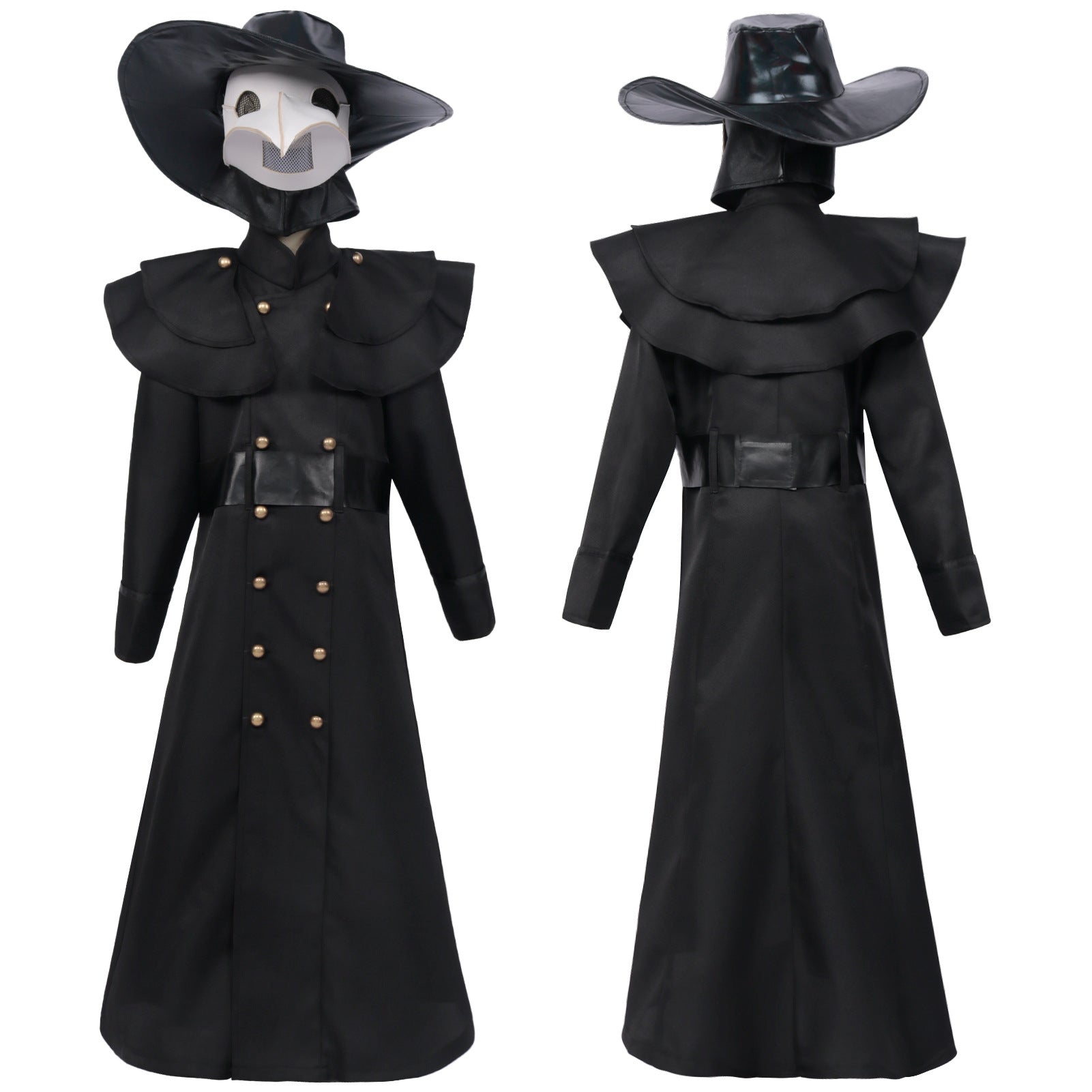 Halloween Medieval Punk Style Plague Doctor Costume Beak Crow Mask Costume 9201