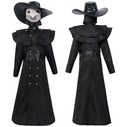 Halloween Medieval Punk Style Plague Doctor Costume Beak Crow Mask Costume 9201