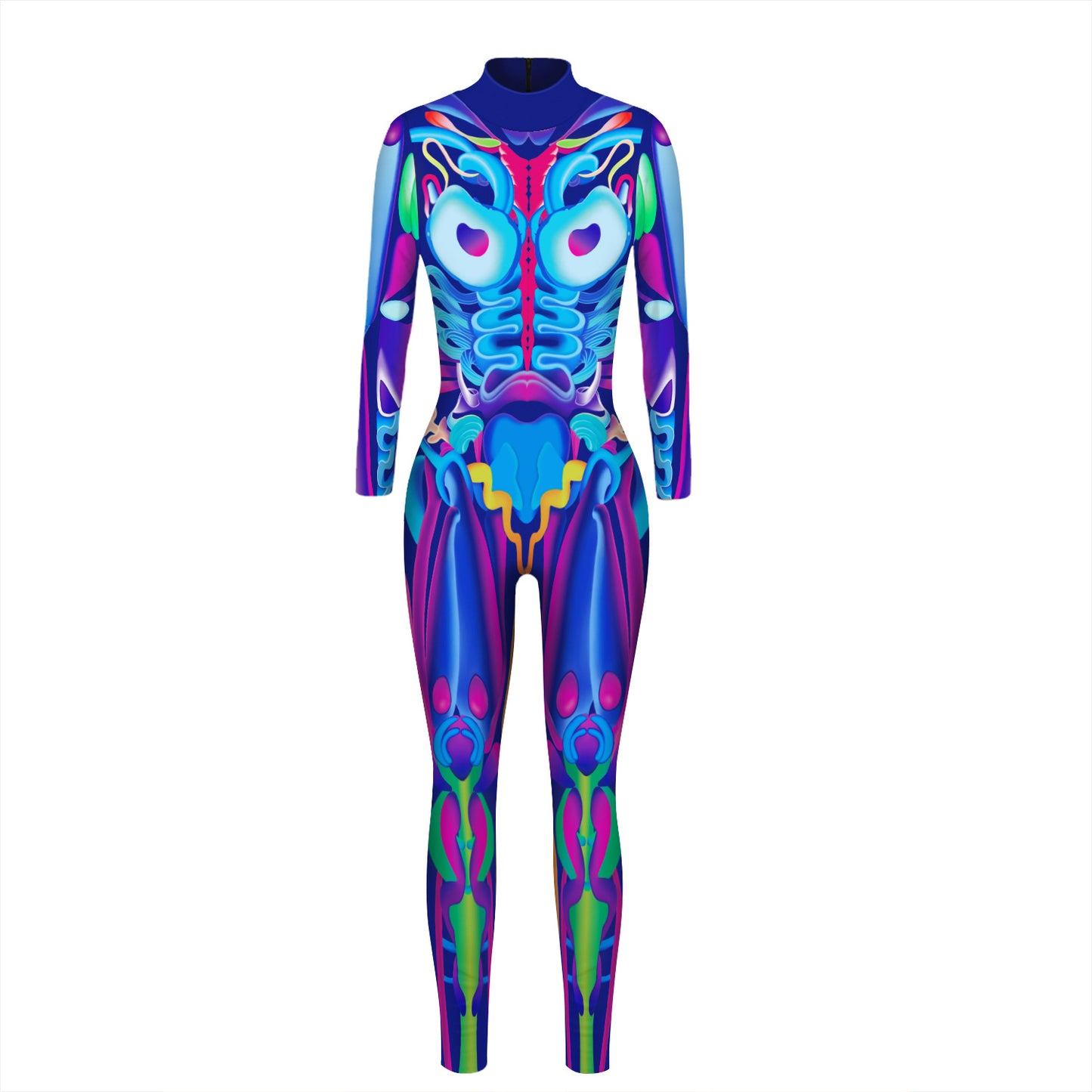 Halloween Skeleton Long Sleeves Jumpsuits Cosplay Costumes