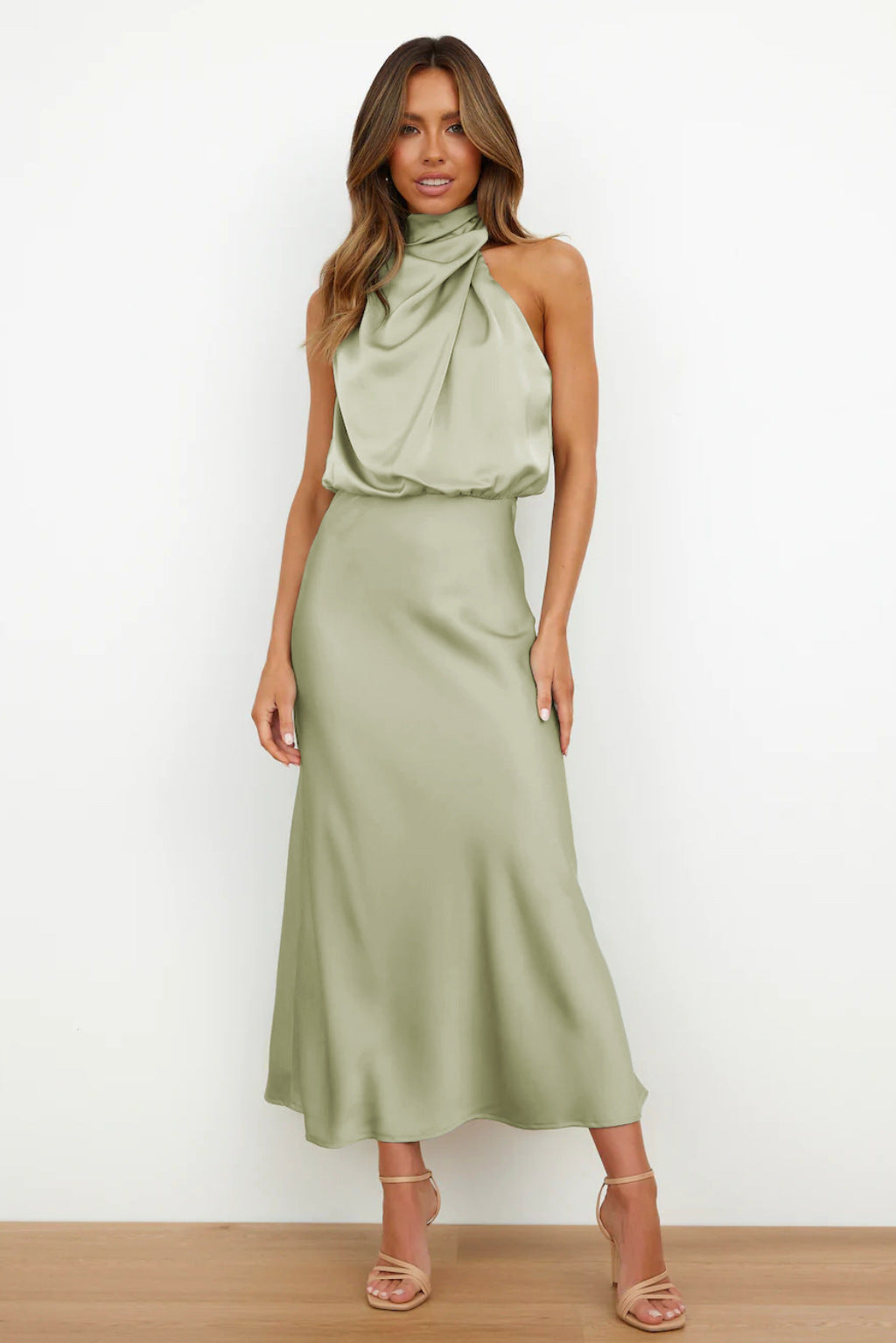 Fashion Stain Sleeveless Evening Dresses