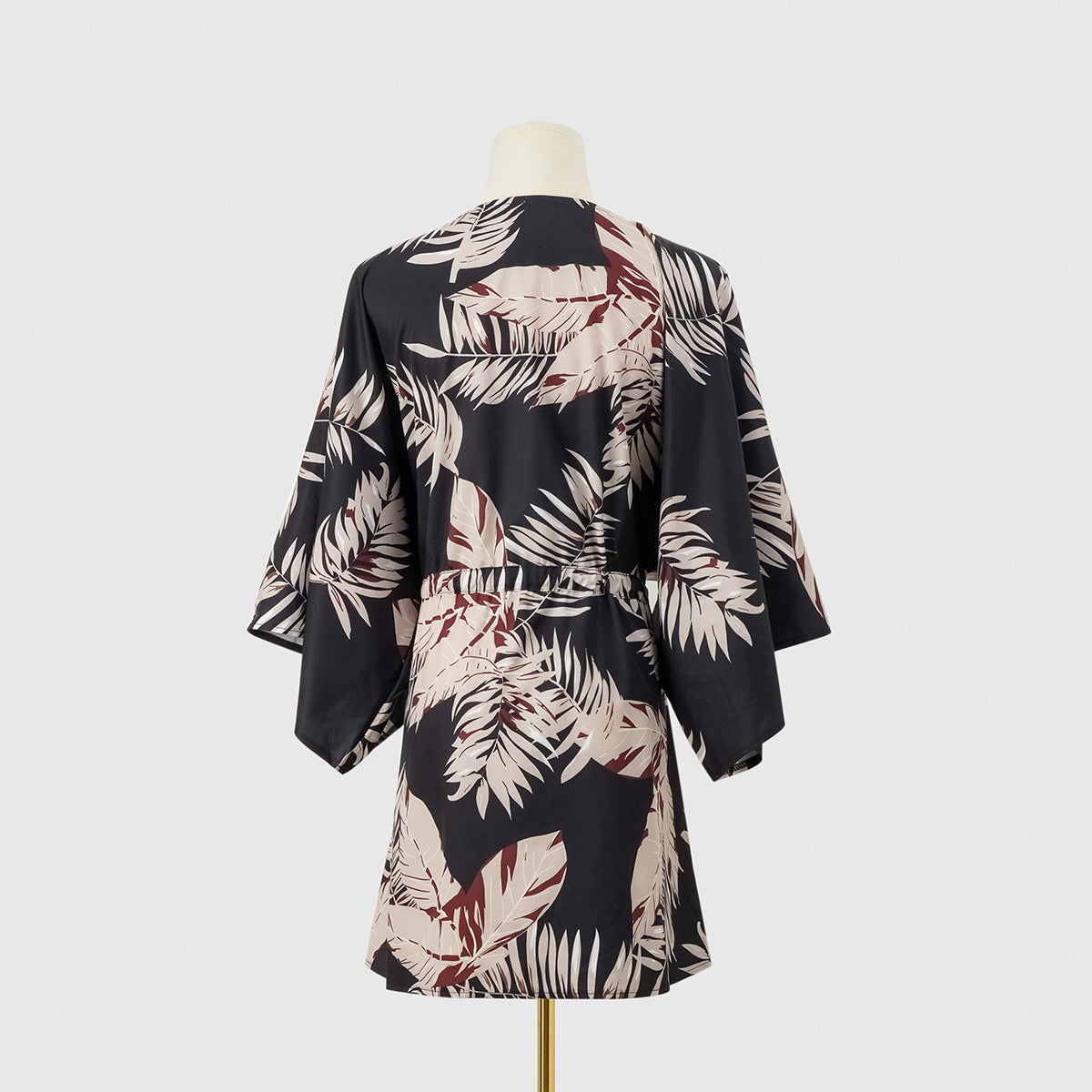Casual Summer Leaf Print Half Sleeves Mini Dresses