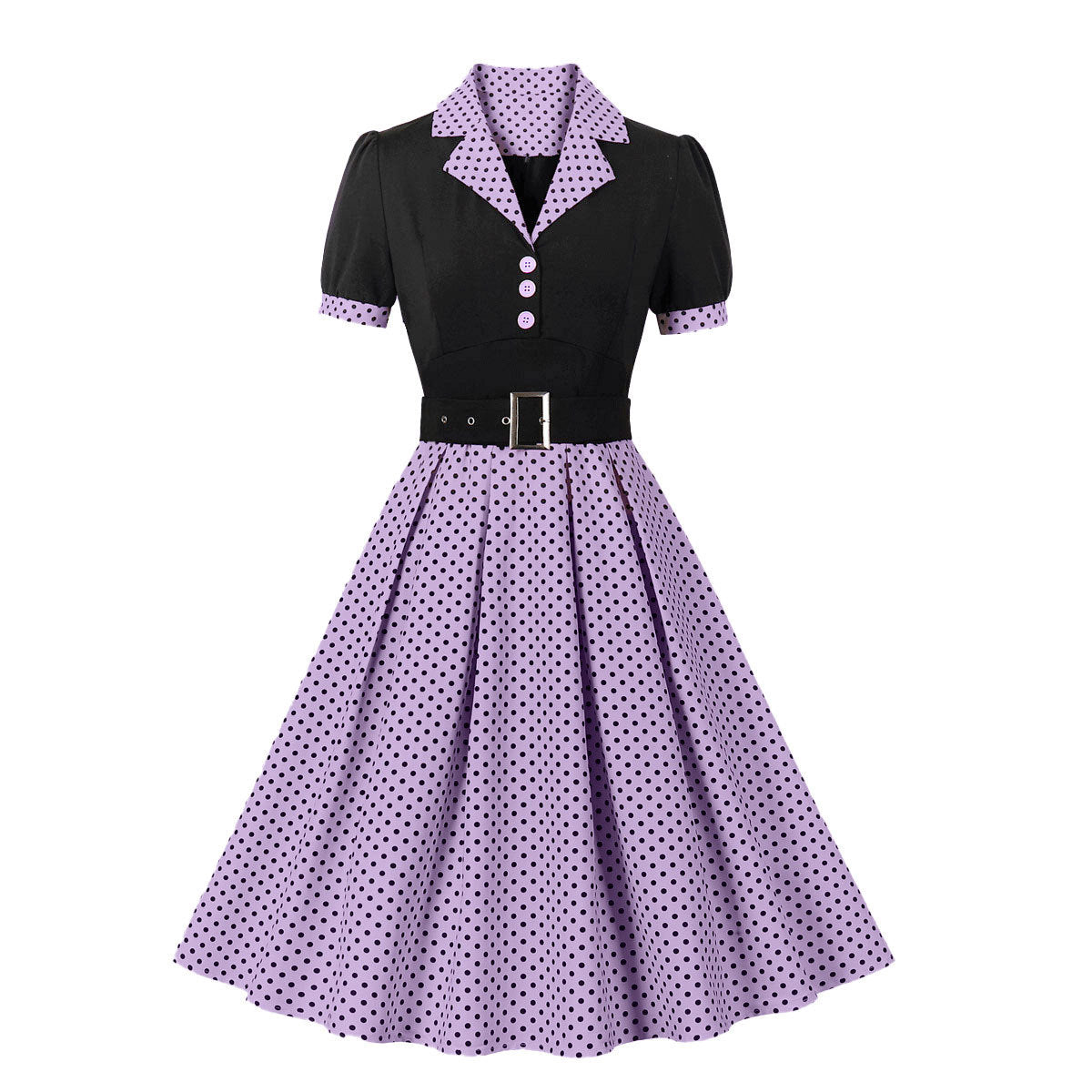 Vintage Polk Dot Short Sleeves Dresses